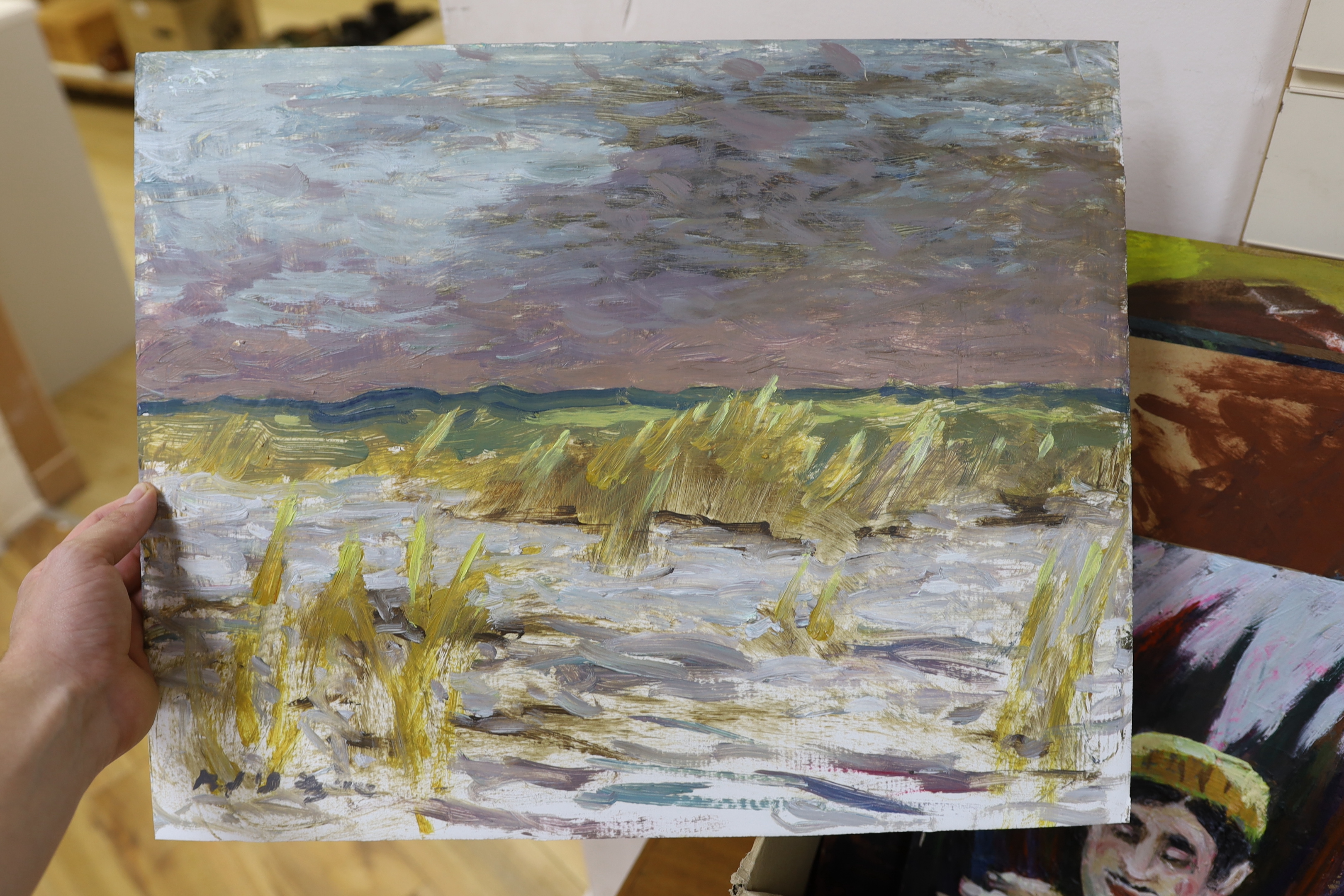 Paul W Ozere - twenty five, oils on board, figure scenes, signed, The largest 40.5 x 55 cm